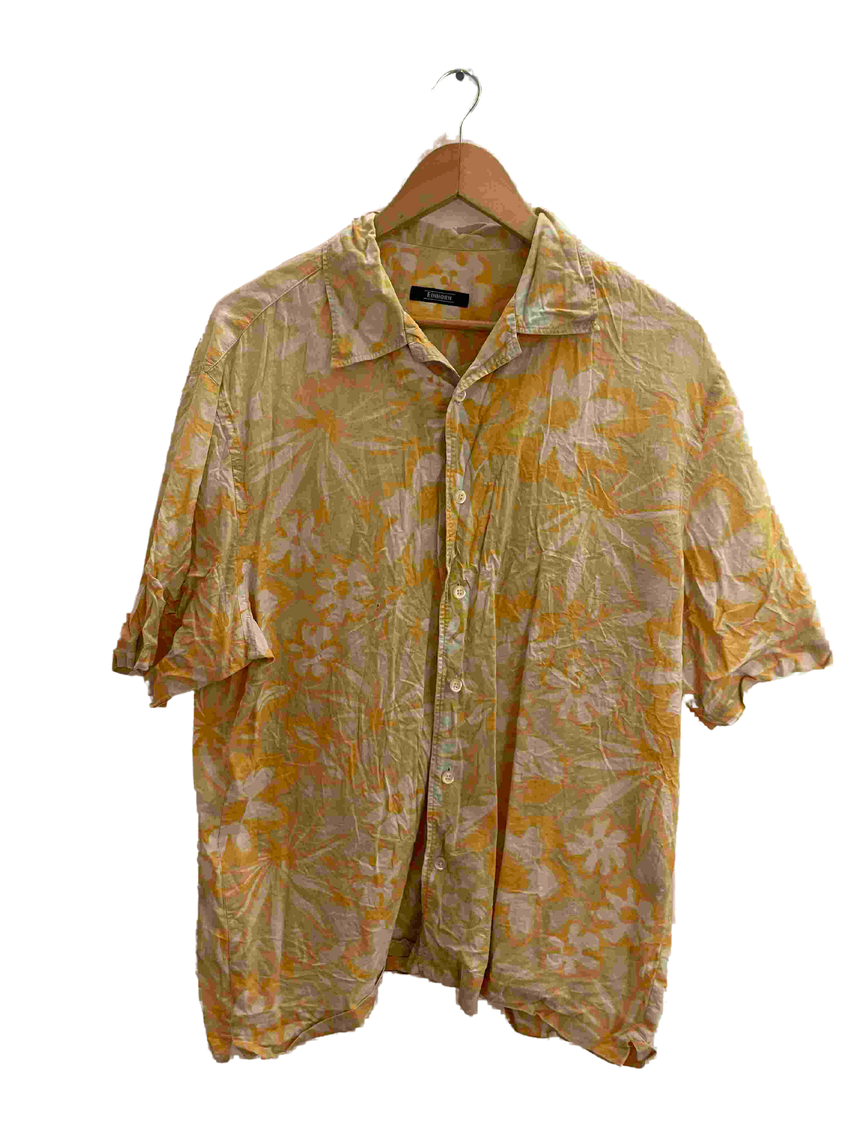 Vintage Einhorn yellow abstract large mens shirt