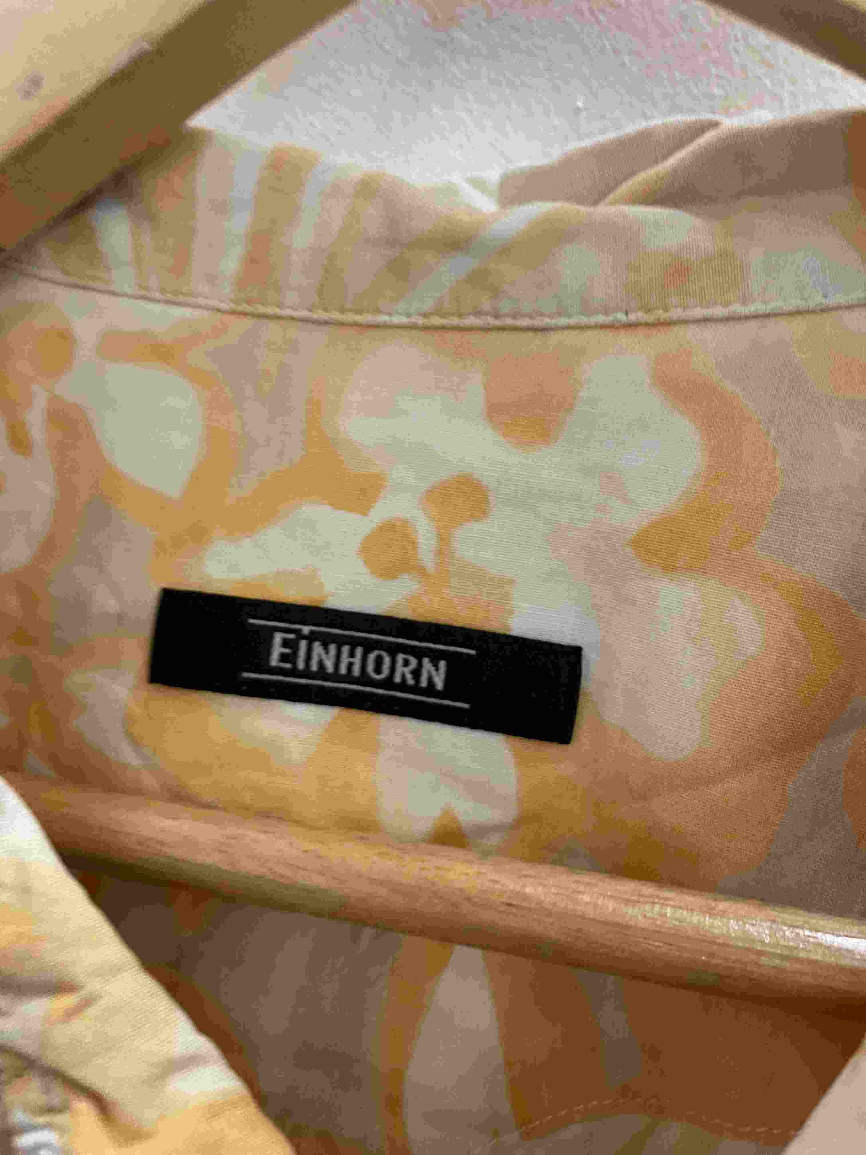 Vintage Einhorn yellow abstract large mens shirt