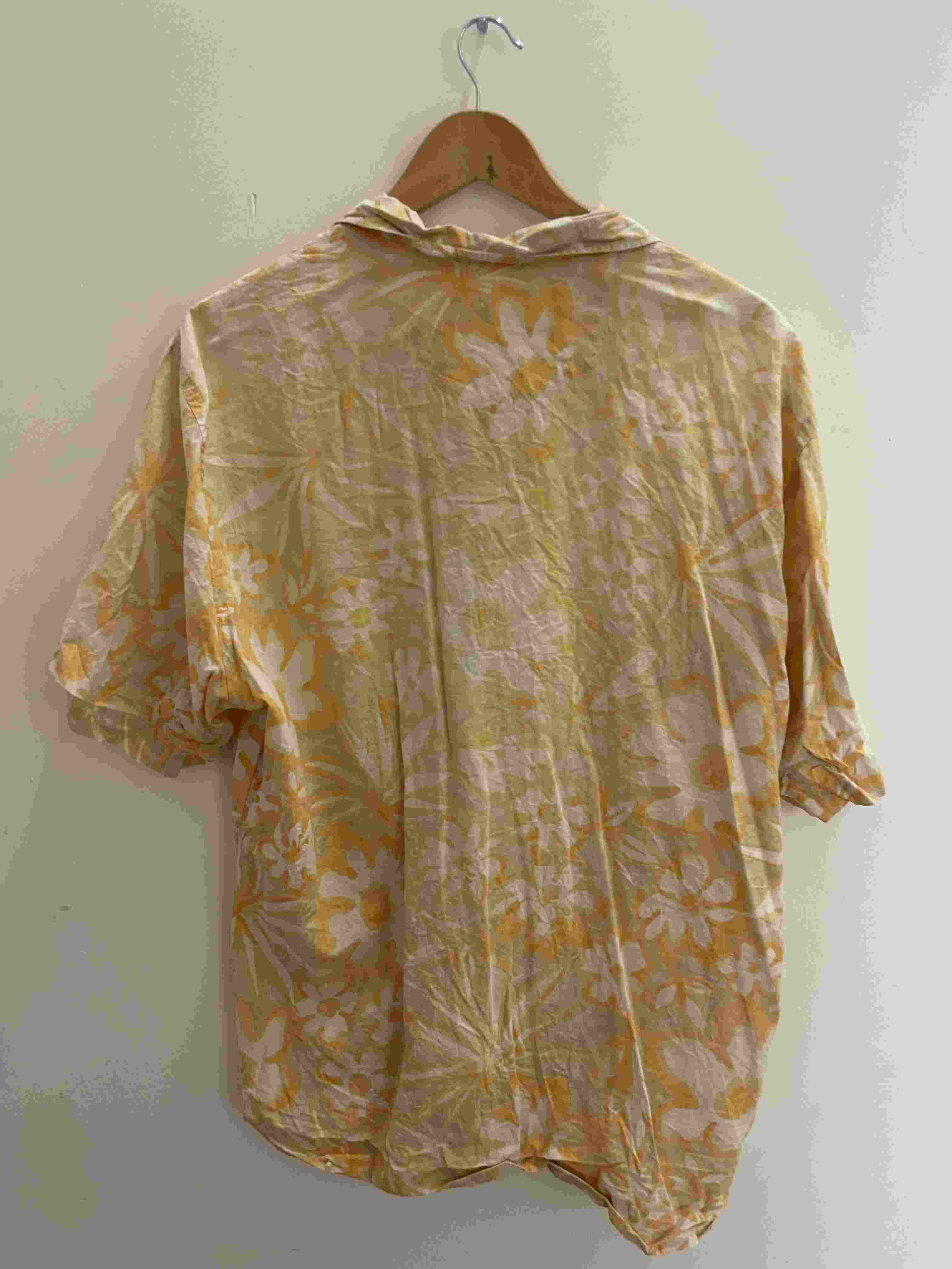 Vintage Einhorn yellow abstract large mens shirt