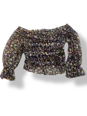 Rubynee Vintage y2k Floral Off-Shoulder Ruched Top