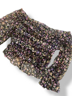 Rubynee Vintage y2k Floral Off-Shoulder Ruched Top