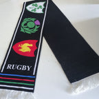 Vintage black Italy rugby graphics scarf|L52 W7|SKU 6409