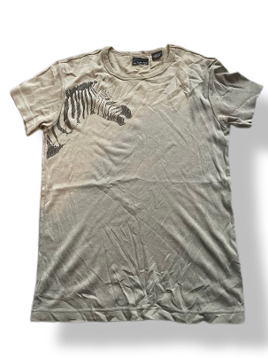 Rubynee Vintage y2k Zara Beige mens tshirt