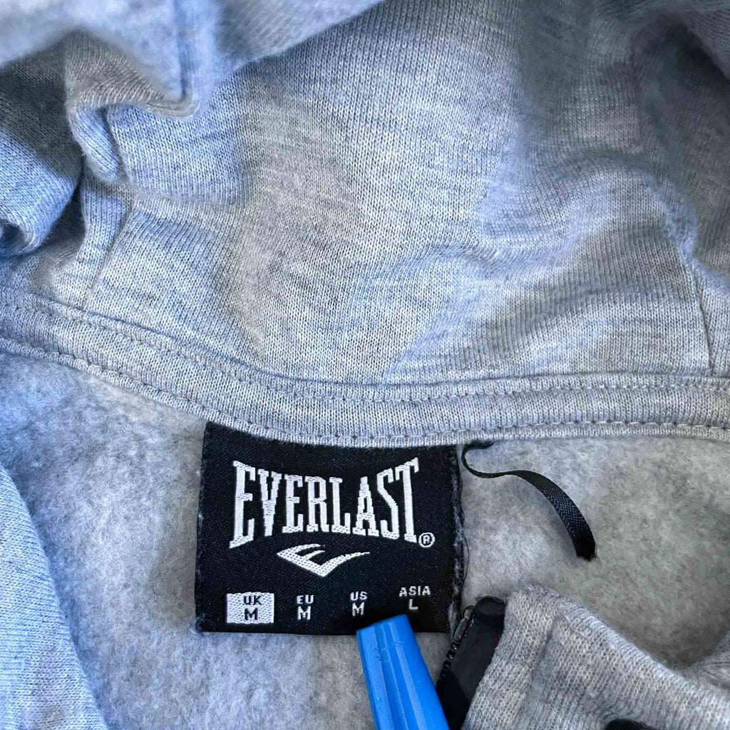 Vintage unisex Everlast full zip grey hoodie in M|L28 W19|SKU 6412
