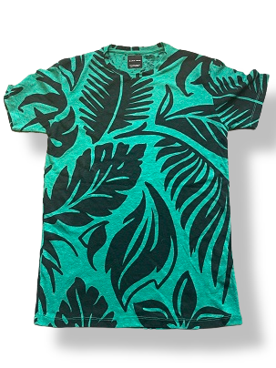 Rubynee vintage y2k Zara mens green leaf pattern tshirts