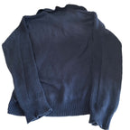 Vintage men Angelo Litrico navy collar button italian double pocket knitted sweater in L|L28 W22|SKU 6413