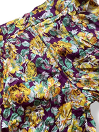 Rubynee Vintage y2k New ZARA Women's Size XS Multi Floral Satin Pleated Bianca Bermuda Shorts