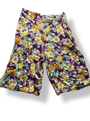 Rubynee Vintage y2k New ZARA Women's Size XS Multi Floral Satin Pleated Bianca Bermuda Shorts