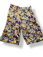 Rubynee Vintage y2k New ZARA Women's Size XS Multi Floral Satin Pleated Bianca Bermuda Shorts