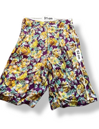 Rubynee Vintage y2k New ZARA Women's Size XS Multi Floral Satin Pleated Bianca Bermuda Shorts