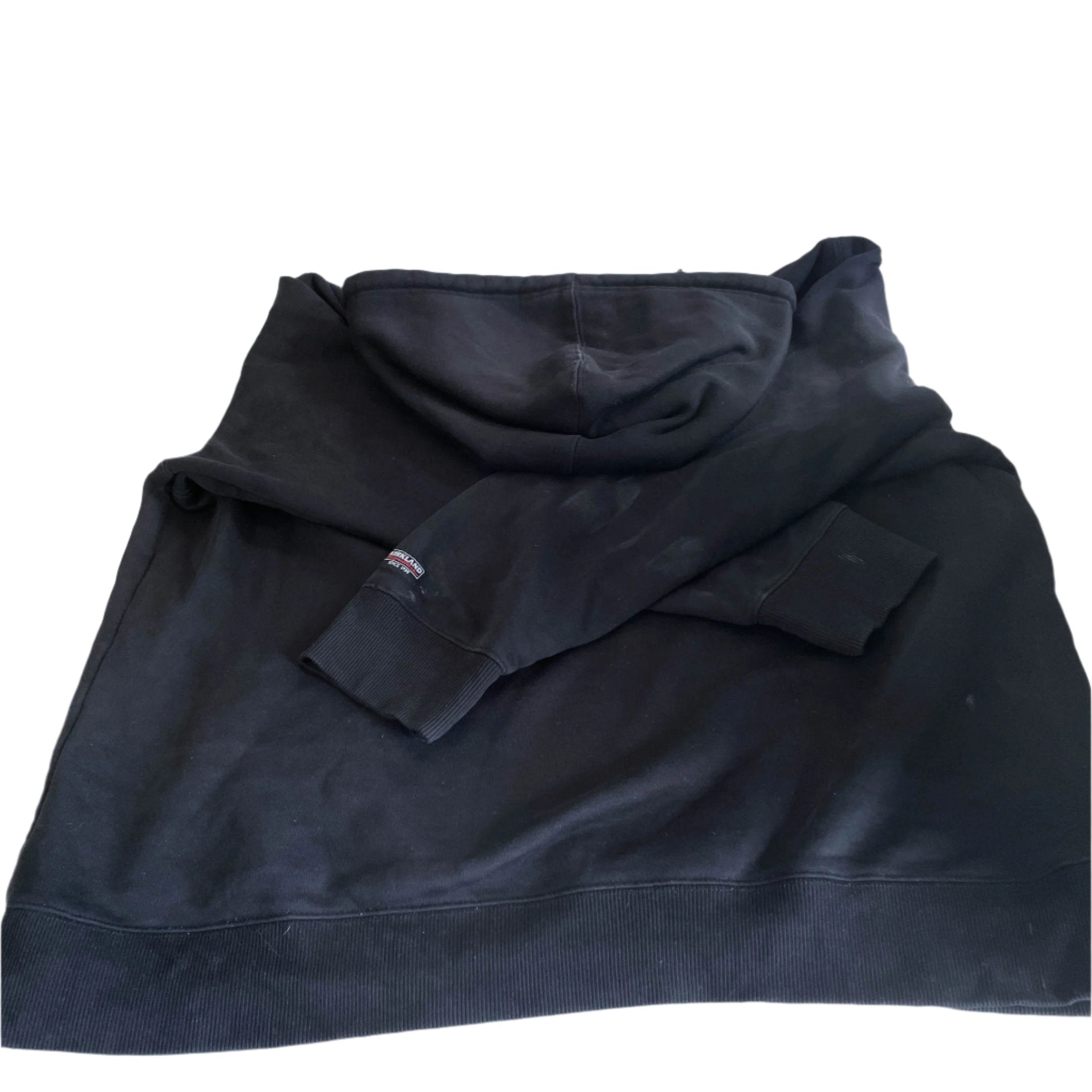 Vintage unisex Kirkland Signature graphics print black oversize hoodie in XL|L26 W25|SKU 6418