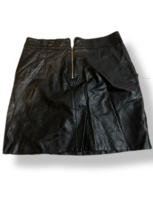 Rubynee Vintage Y2K Black Metallic Faux Leather Mini Skirt