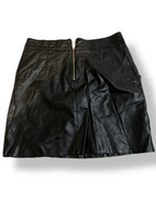 Rubynee Vintage Y2K Black Metallic Faux Leather Mini Skirt