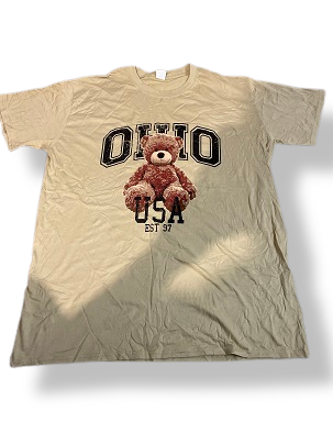 Rubynee Vintage y2k Ohio USA Cream Men's Tshirt size L
