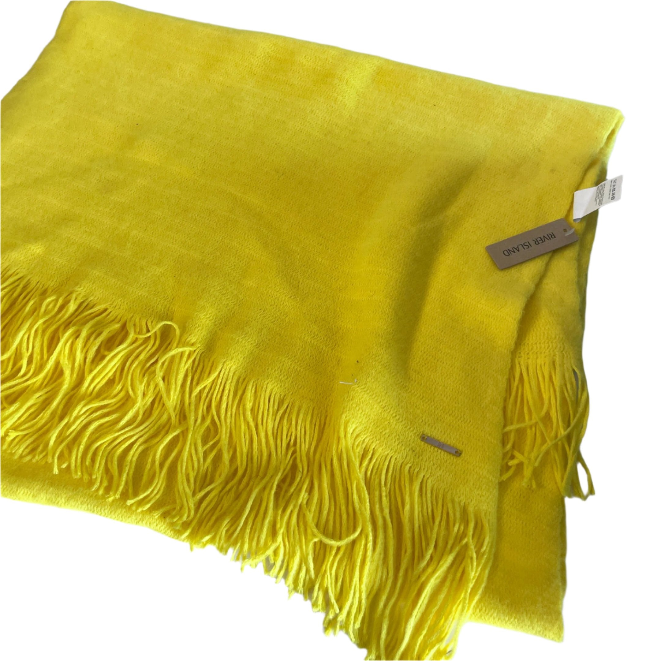 Vintage women Yellow River Island Pashmina rectangular scarf|L80 W22|SKU 6425