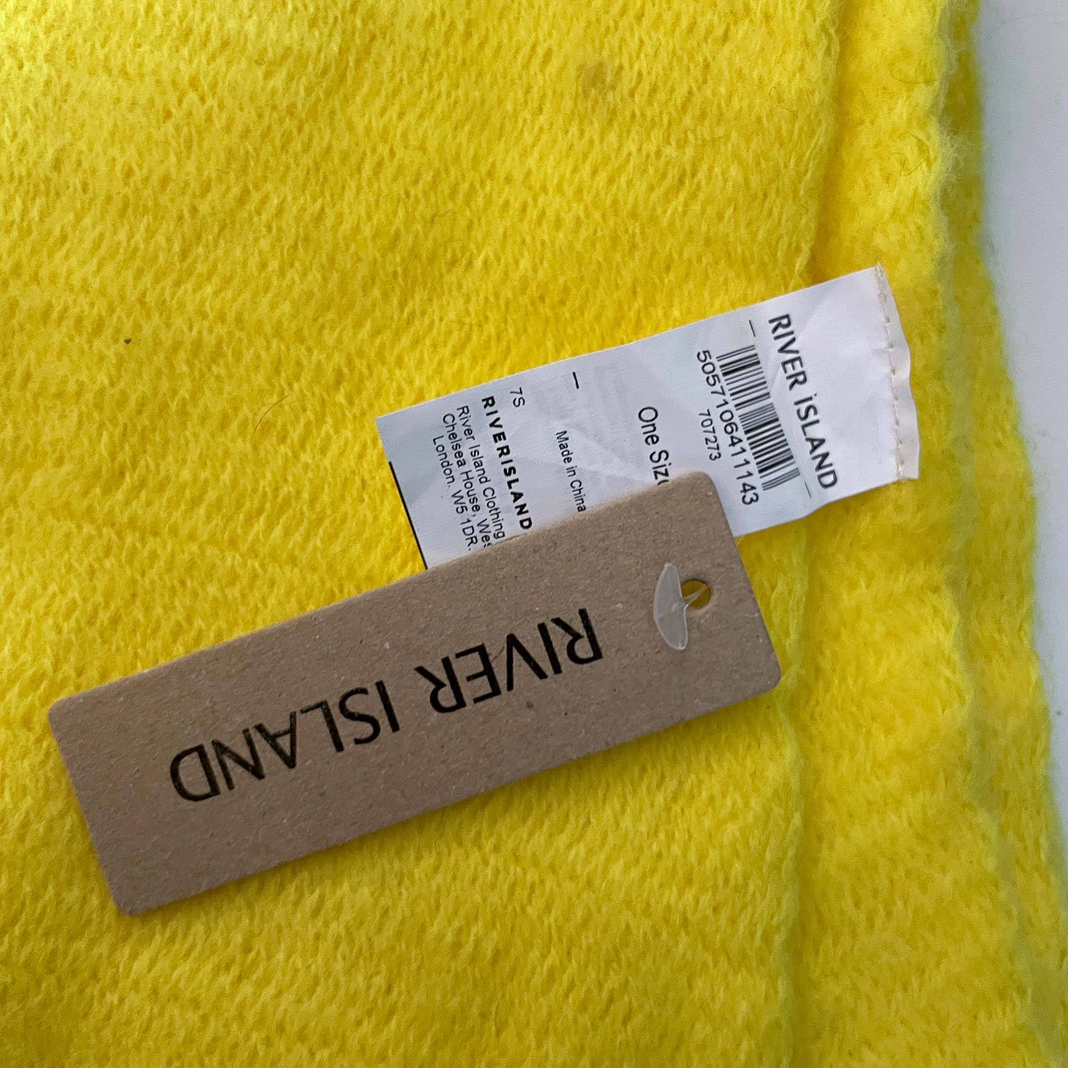 Vintage women Yellow River Island Pashmina rectangular scarf|L80 W22|SKU 6425