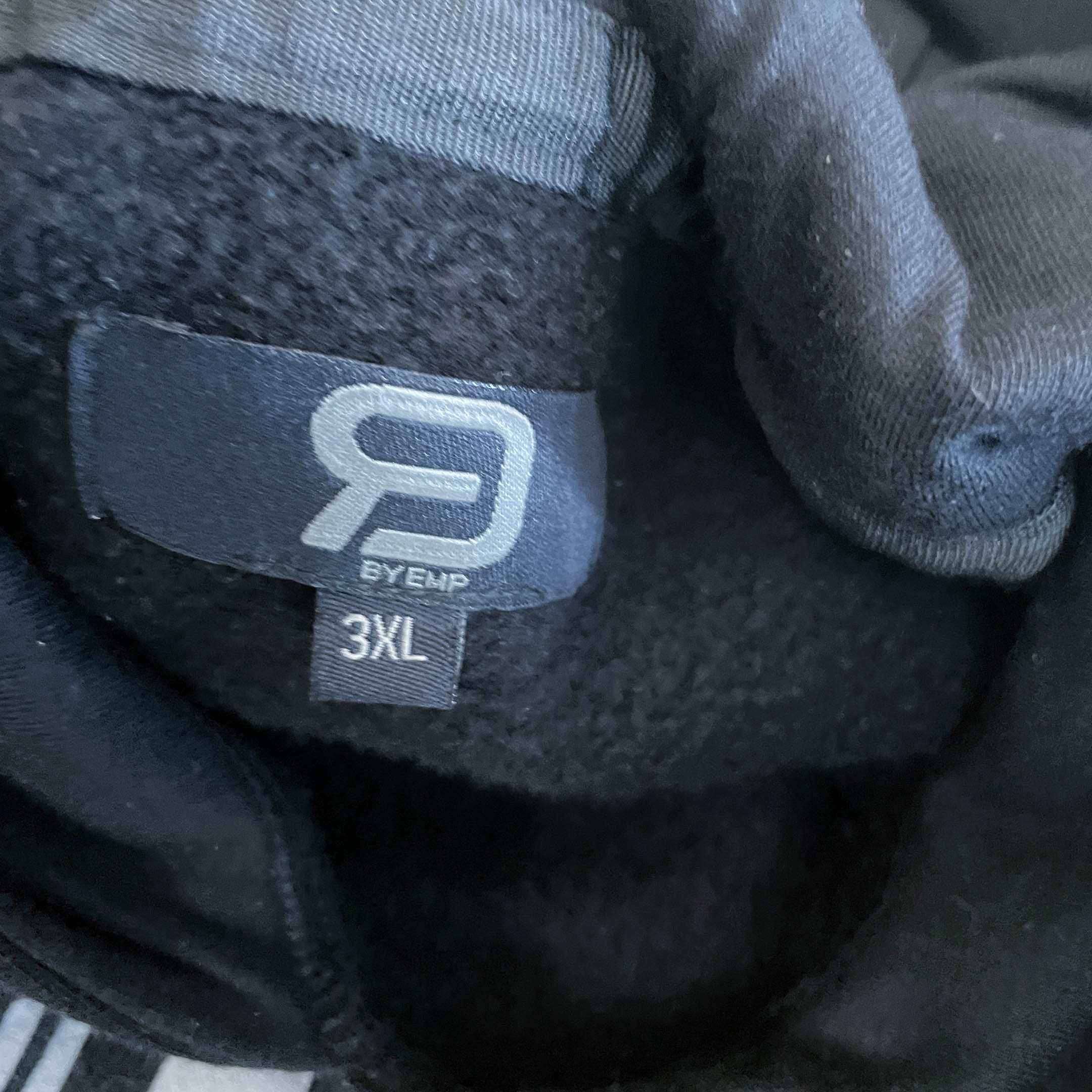 Vintage men Byemp black 90's graphics print oversize hoodie 3XL|L31 W29|SKU 6427