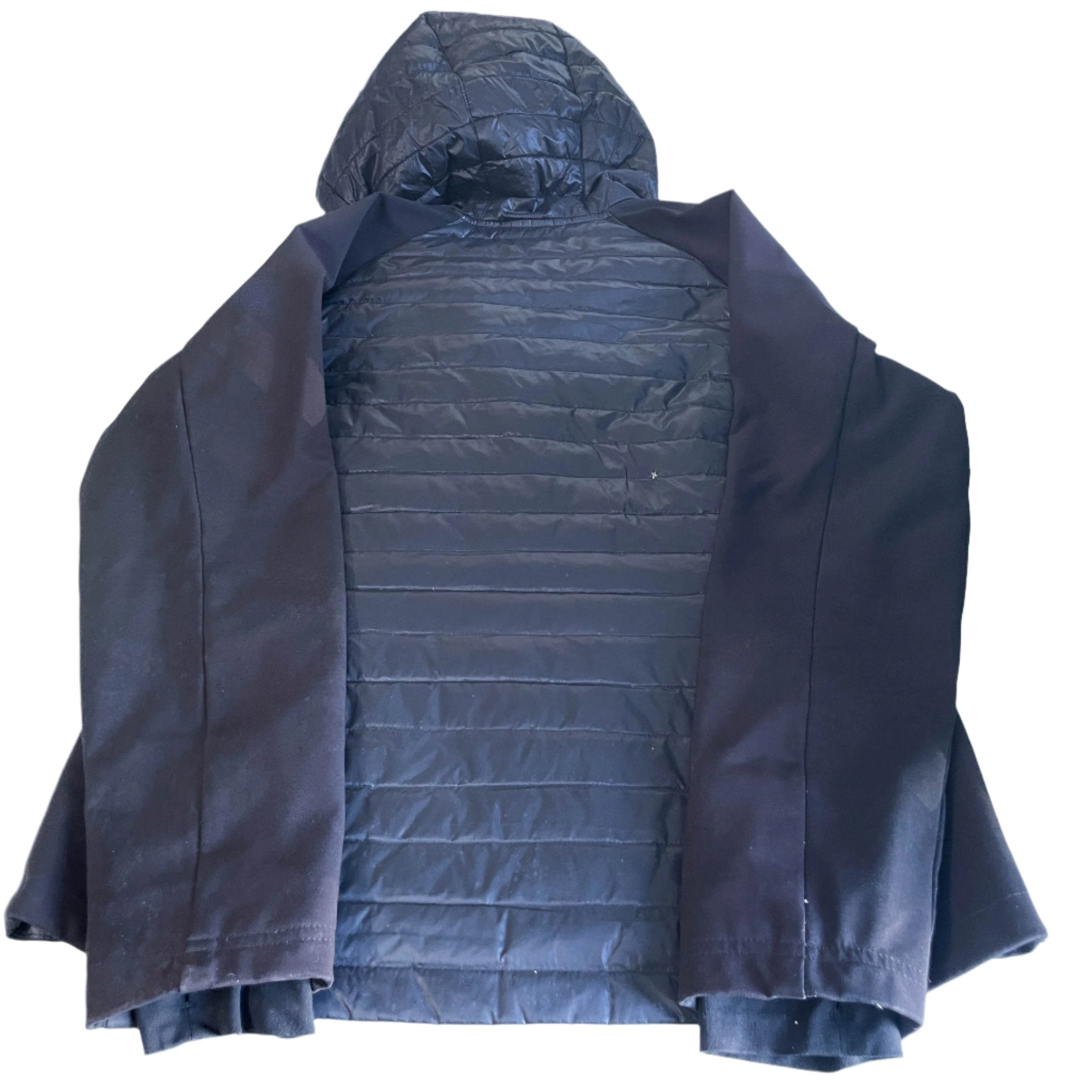 Vintage women black Free Country full zip shell puffer padded hoodie in M|L27 W20|SKU 6431