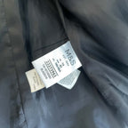 Vintage women M&S navy blue wool blend winter full zip high neck coat size 14|SKU 6434