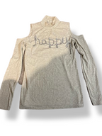 Rubynee Vintage y2k Pepper & Mint Womens Grey turtleneck shoulder jumper