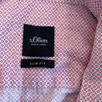Vintage women S.Oliver red geometric print long sleeve slim fit shirt UK 15.5| SKU 6437