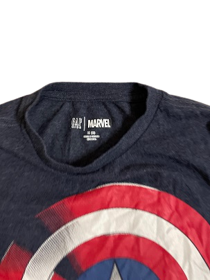 Rubynee Vintage y2k Marvel Avengers Captain America Blue T-Shirt