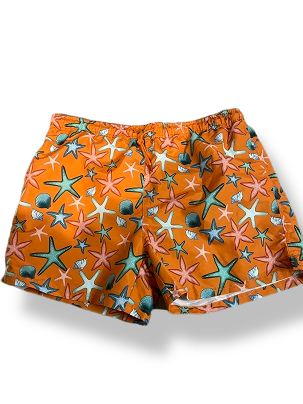 Rubynee Vintage y2k Mens orange patterned short