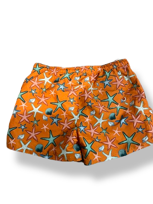 Rubynee Vintage y2k Mens orange patterned short