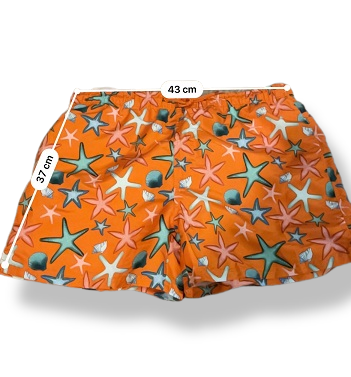 Rubynee Vintage y2k Mens orange patterned short