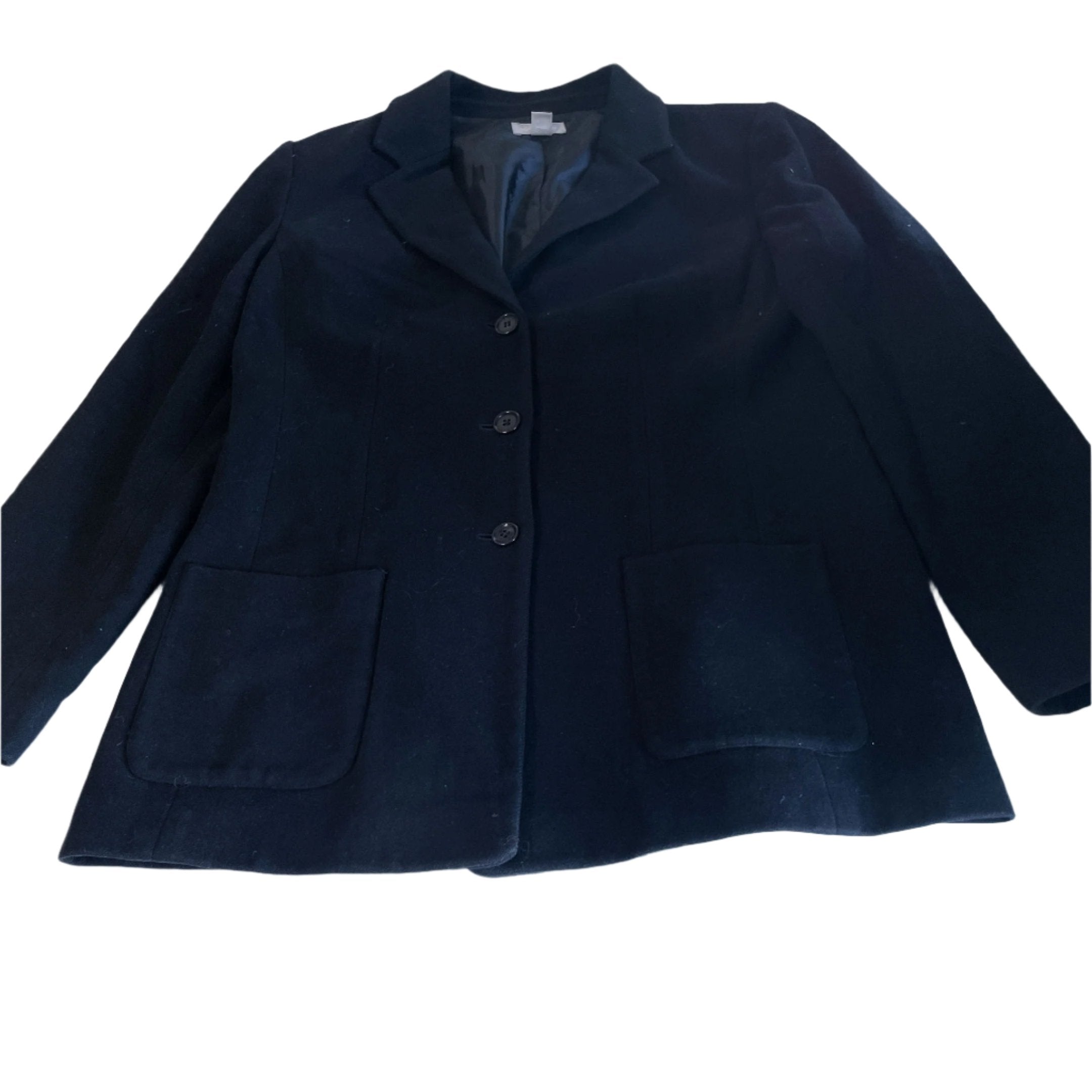 Vintage women Norstrom Navy wool blazer coat size 8|L30 W18|SKU 6442