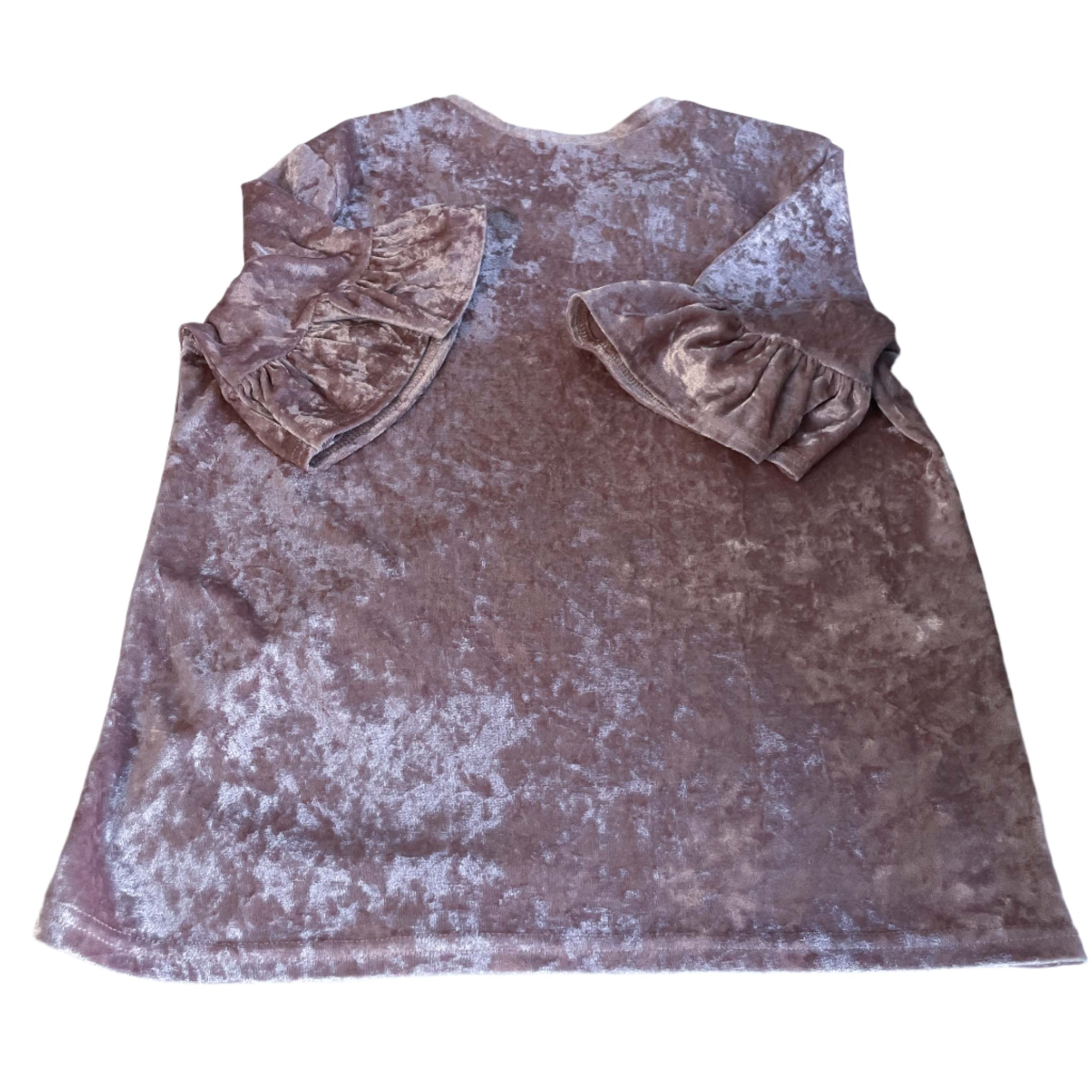 Vintage women Velvet brown Primark short sleeve top in M|SKU 6443