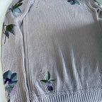 Vintage Women Next Cotton floral knitted cream jumper UK 8|SKU 6444