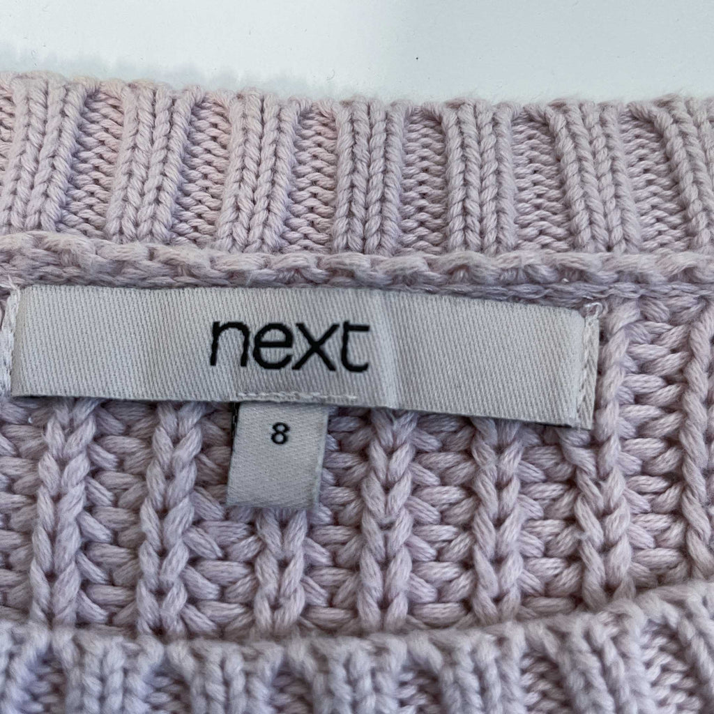 Vintage Women Next Cotton floral knitted cream jumper UK 8|SKU 6444