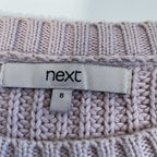 Vintage Women Next Cotton floral knitted cream jumper UK 8|SKU 6444