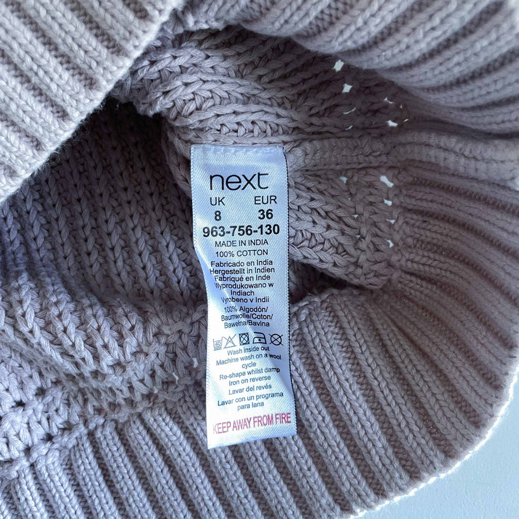 Vintage Women Next Cotton floral knitted cream jumper UK 8|SKU 6444