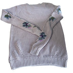Vintage Women Next Cotton floral knitted cream jumper UK 8|SKU 6444