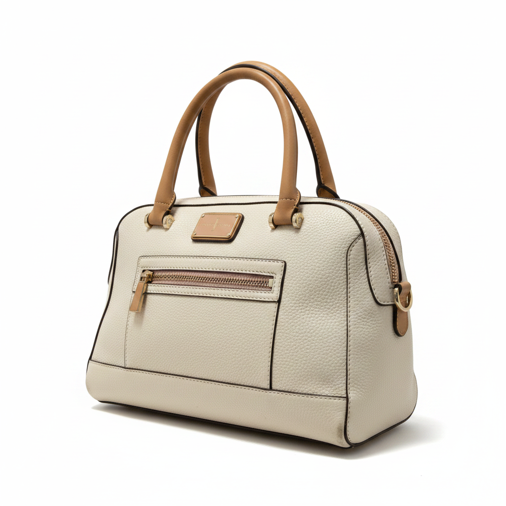 Rachels Closet Vintage y2k Jasper Conran white leather bag with brown handle