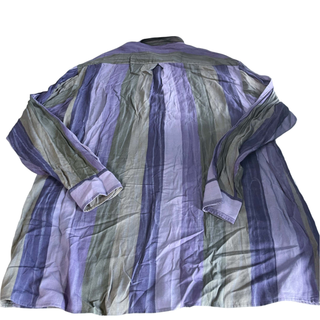 Vintage men Studio Leonardo multi stripe long sleeve shirt in L|L33 W22|SKU 6454