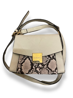 Rachels Closet Vintage y2k Carvela crossbody cream leather handbag with little snake skin pattern