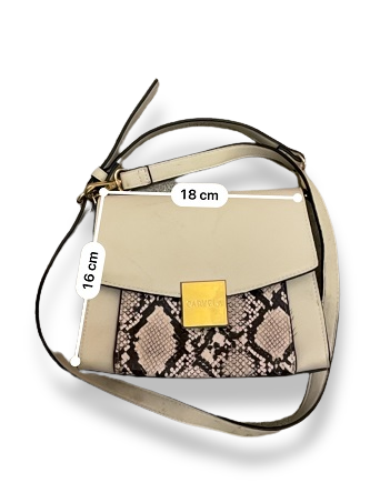 Rachels Closet Vintage y2k Carvela crossbody cream leather handbag with little snake skin pattern