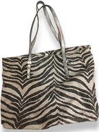 Rachels Closet Vintage y2k Zebra print leather shopper tote bag