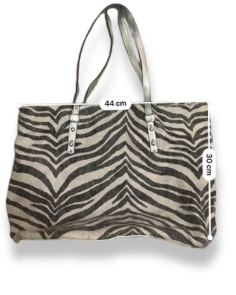 Rachels Closet Vintage y2k Zebra print leather shopper tote bag