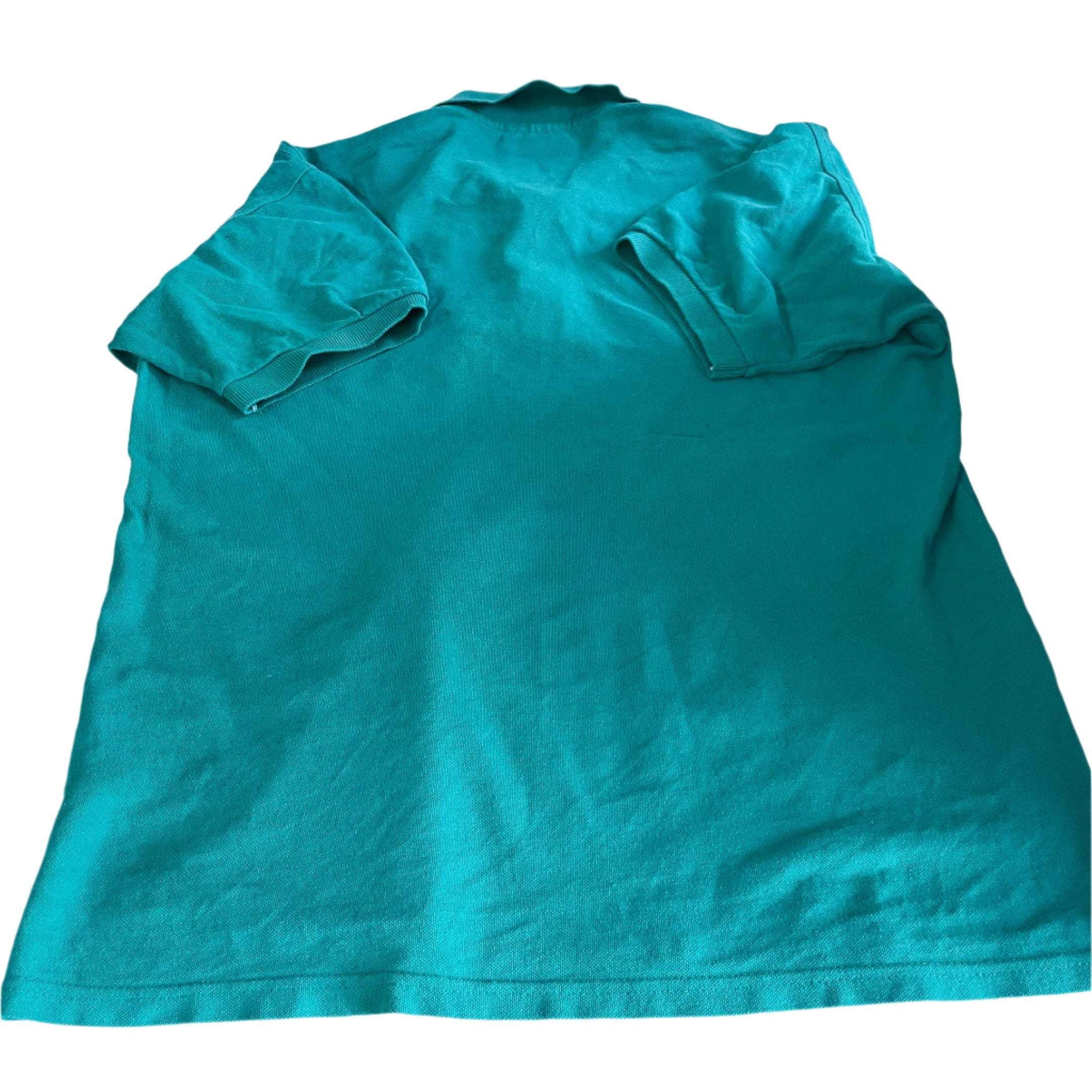 Vintage men green Lacoste Chemise made in France oversize polo shirt in XL|L28 W21|SKU 6459