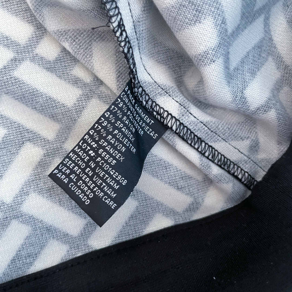 Vintage women Perceptions black & white geometric cropped full zip jacket size 12|L18 W14|SKU 6465