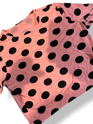 Rubynee Vintage y2k Spotty Dotty Short Sleeve Pink T-shirt