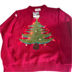 Vintage Unisex Funky Christmas graphics 2000's red crew neck jumper XL|L29 W23|SKU 6466