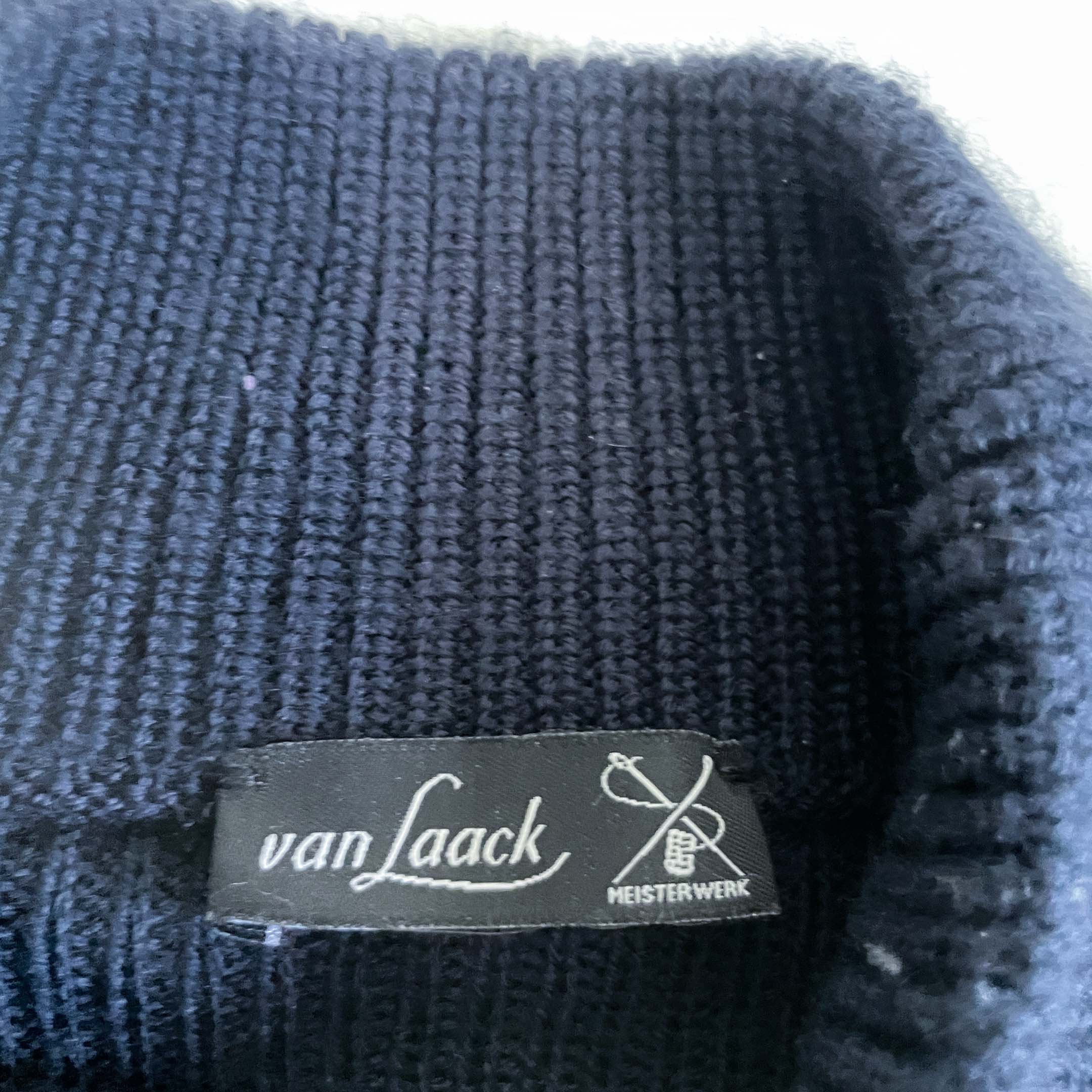 Vintage women Van Jaak navy high neck knitted jumper XL/L|L30 W20|SKU 6468