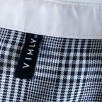 Vintage Vimly women grey checkered long sleeve blouse in XL|L24W20|SKU 6472