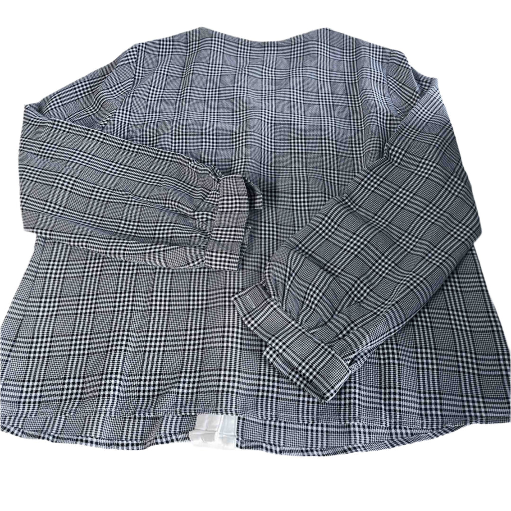 Vintage Vimly women grey checkered long sleeve blouse in XL|L24W20|SKU 6472