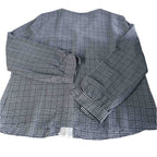 Vintage Vimly women grey checkered long sleeve blouse in XL|L24W20|SKU 6472